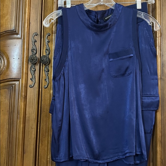 Boston Proper Like NEW Charmeuse Cargo 2Piece Elevated Luxe Lounge Set Small - Picture 6 of 17